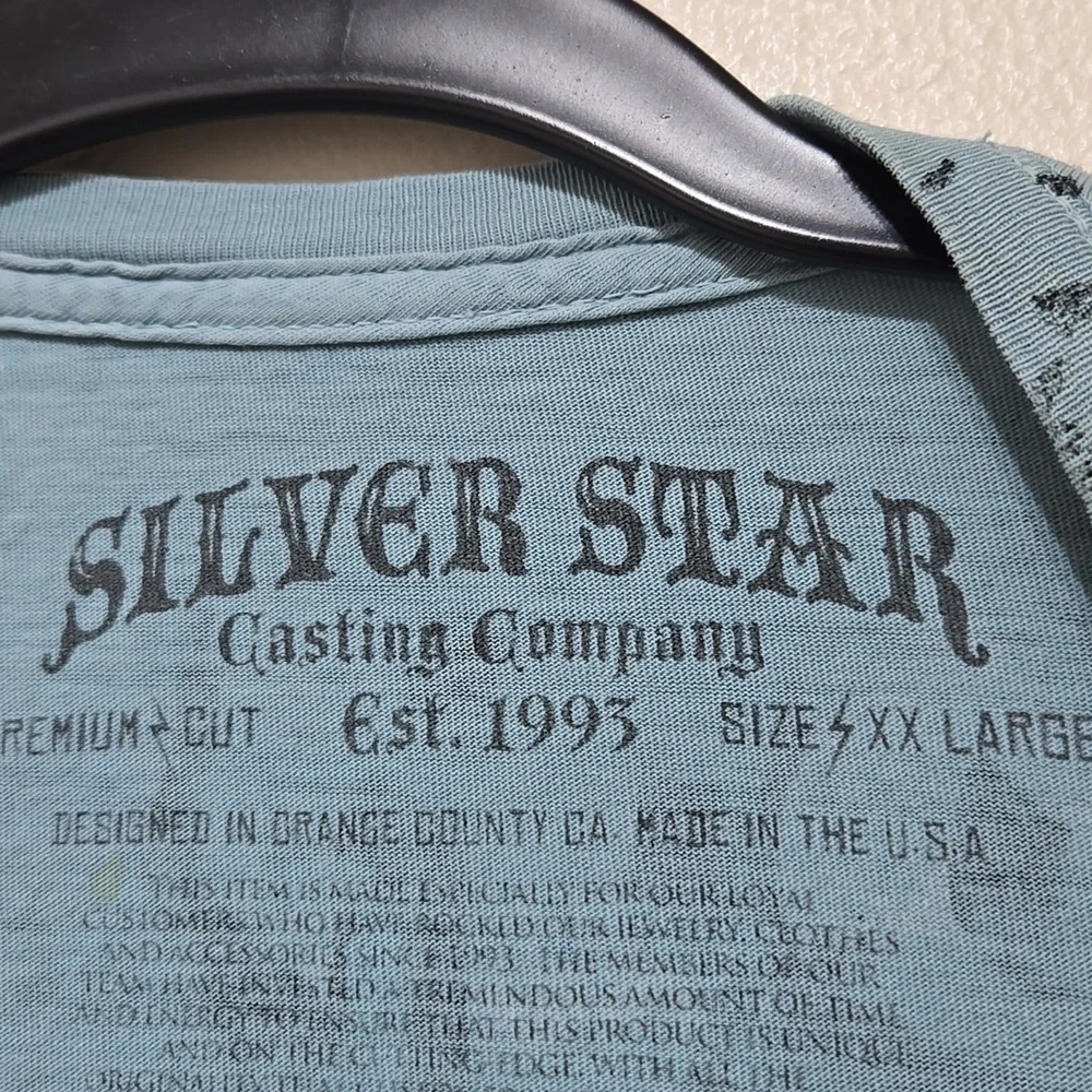 Silver Star Men's Vintage Skull Graphic Short Sleeve Tee